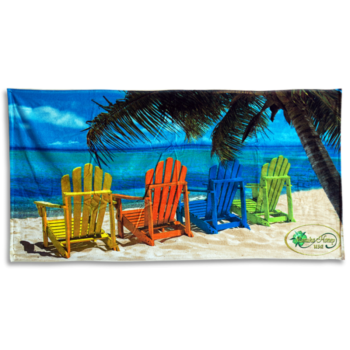 Colorful Chairs Beach Towel - Manuka Honey USA