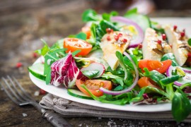 Grilled Chicken Salad manuka honey jalapeno vinaigrette